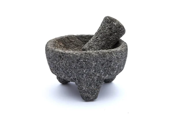 Detail Molcajete White Background Stock Photo