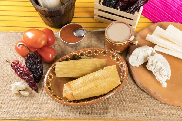 Tipikus Mexikói Ételek Szószok Színes Tábla — Stock Fotó
