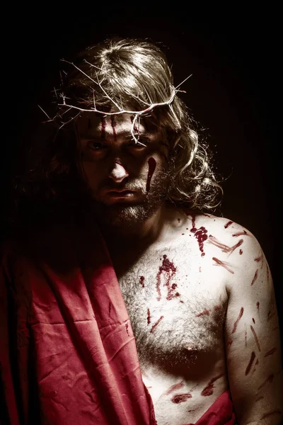 İsa Mesih dikenli bir taç ile — Stok fotoğraf