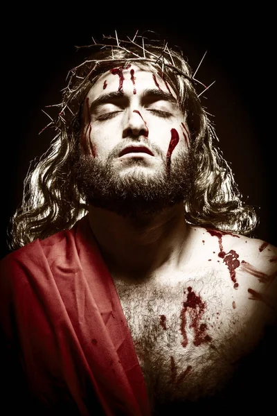 Jezus Christus met een kroon van doornen — Stockfoto