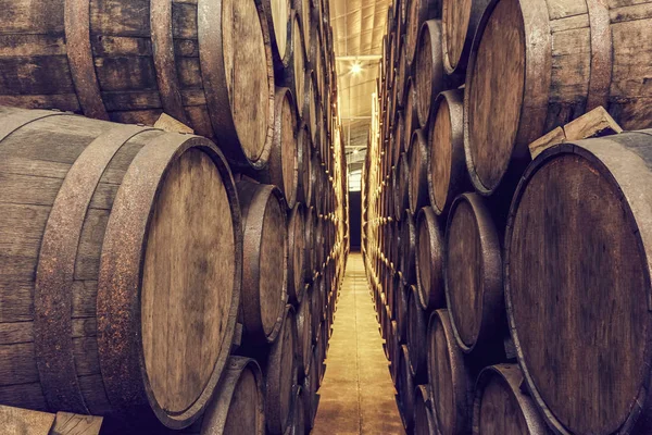 Montón de barricas de vino —  Fotos de Stock
