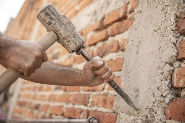 stock image Detail of men working in construction