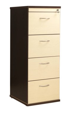 Beyaz arka planda ofis mobilyası.