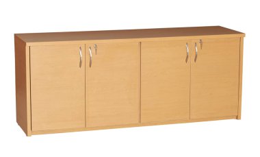 Beyaz arka planda ofis mobilyası.