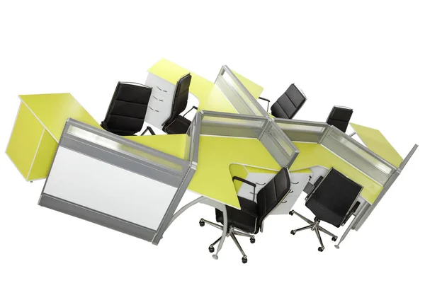 Office furniture on white background.