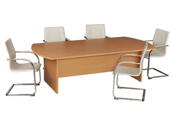 Office furniture on white background.