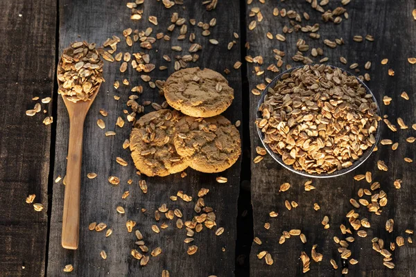 Cookies with whole grain oatmeal. — Stock Photo, Image