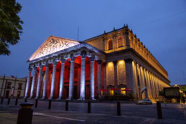 Théâtre Degollado Architecture Monuments Ville Guadalajara Jalisco Mexique Coups Nuit — Photo