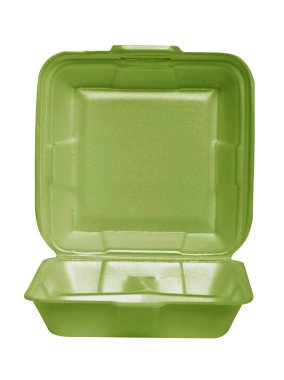 Beyaz arkaplanda yapay köpük kutusu