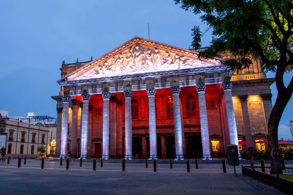 Théâtre Degollado Architecture Monuments Ville Guadalajara Jalisco Mexique Coups Nuit — Photo