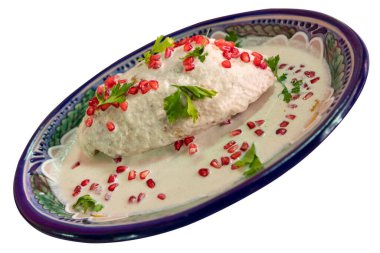 Chiles en Nogada, Puebla Meksika 'da geleneksel Meksika mutfağı.