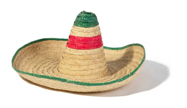 Sombrero Típico Mexicano Para Celebraciones Nacionales Sobre Fondo Blanco — Foto de Stock