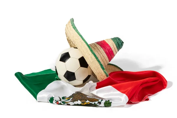 Tipico Cappello Messicano Celebrazioni Nazionali Sfondo Bianco — Foto Stock