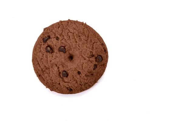 白い背景にチョコレートチップと1小麦粉クッキー — ストック写真