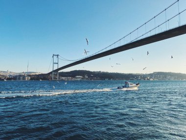 Bosporus strait, Bosporus bridge, Instanbul. Turkey. clipart