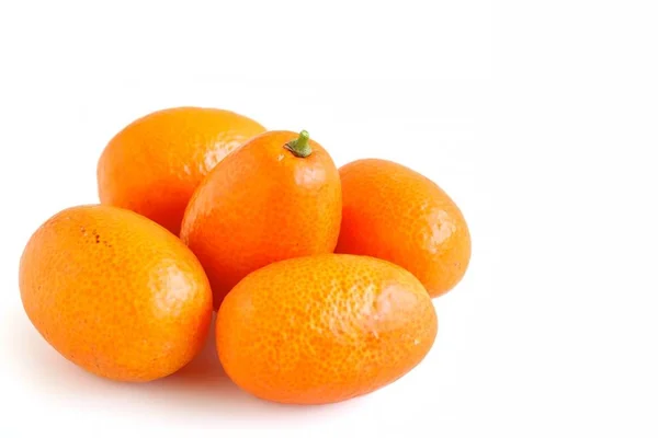 Fresh Juicy Kumquat White Background — Stock Photo, Image
