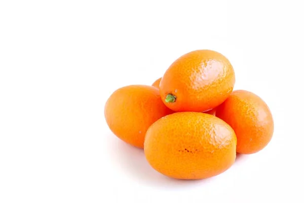 Fresh Juicy Kumquat White Background — Stock Photo, Image