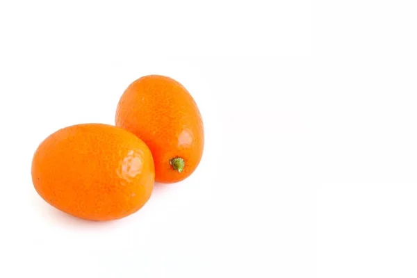 Fresh Juicy Kumquat White Background — Stock Photo, Image