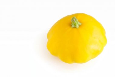 Beyaz Arka Plan Üzerine Taze Sarı Pattypan Squash 
