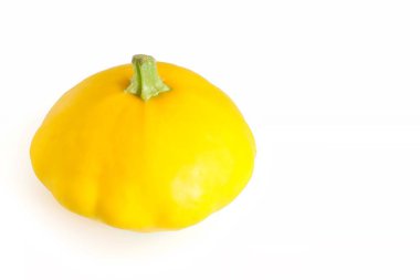 Beyaz Arka Plan Üzerine Taze Sarı Pattypan Squash 