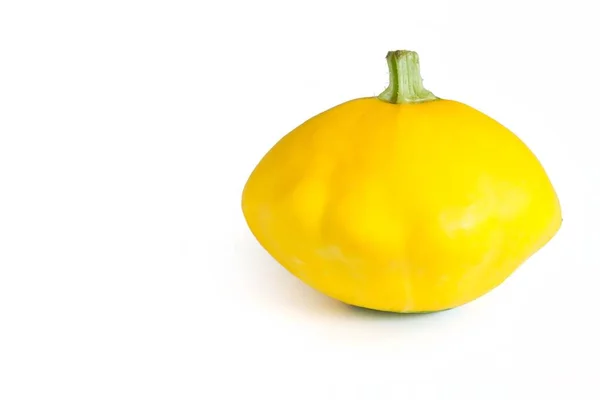 Fresh Yellow Pattypan Squash White Background Stock Picture