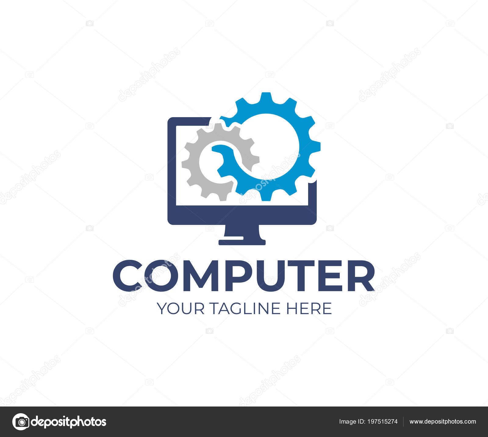 computer repair logo design