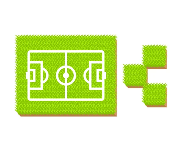 Illustration Vectorielle Isométrique Terrain Football Herbe Verte Pour Web Impression — Image vectorielle