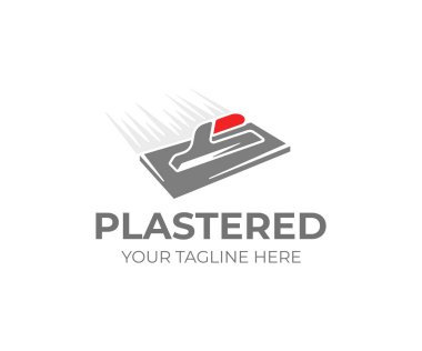 Plastering trowel logo template. Plasterer tool vector design. Plaster work logotype clipart