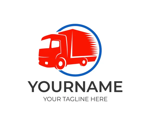 Société Logistique Camion Rapide Cercle Modèle Logo Transport Marchandises Livraison — Image vectorielle