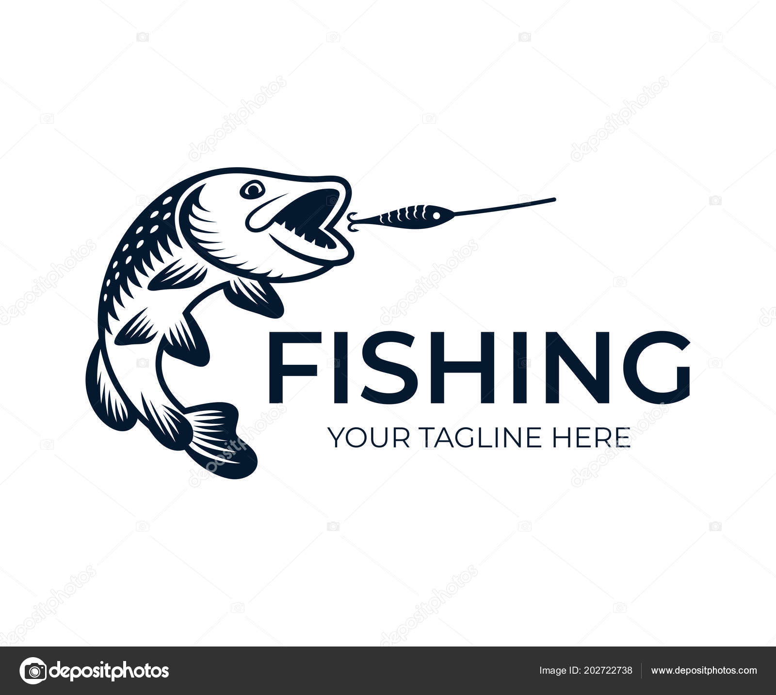 Fishing Fish Pike Attack Wobbler Logo Template Freshwater Fish Northern  Stock Vector by ©artsterdam 202722738