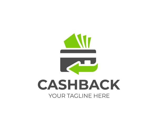 Cash Back Service Logo Template Credit Card Money Vector Design — Stock Vector
