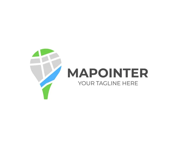 Logovorlage Für Die Karte Kartenmarkierungsvektordesign Location Map Logo — Stockvektor