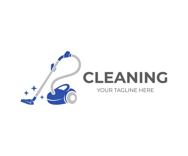 Reiniging Handen Met Een Stofzuiger Met Schittering Van Zuiverheid Logo — Stockvector