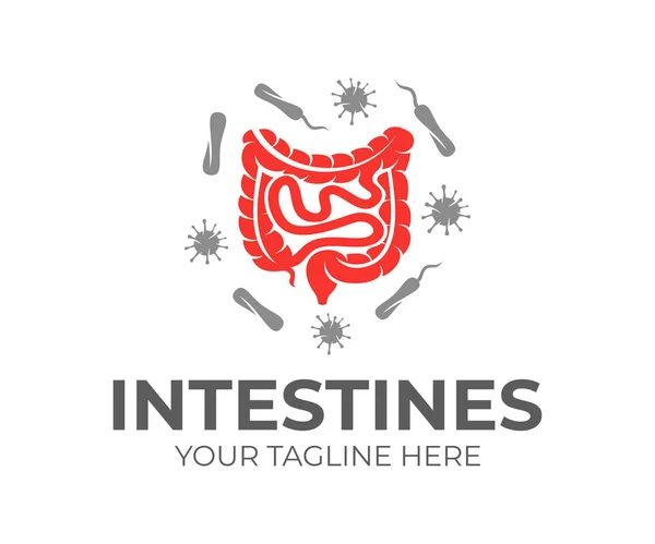 Intestinos Bacterias Diseño Del Logotipo Salud Medicina Higiene Asistencia Sanitaria — Archivo Imágenes Vectoriales