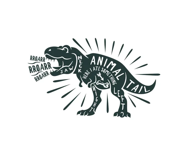 Tyrannosaurus Rex Typographie Mots Style Rétro Vintage Imprimé Pour Shirt — Image vectorielle