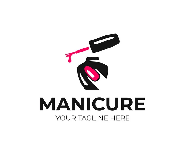 Nagel Salon Logo Ontwerp Manicure Vector Design Nail Polish Vrouwelijke — Stockvector