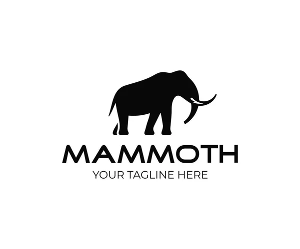 Mamut Logo Tervezés Ősi Állati Vector Design Kihalt Állatok Emblémát — Stock Vector