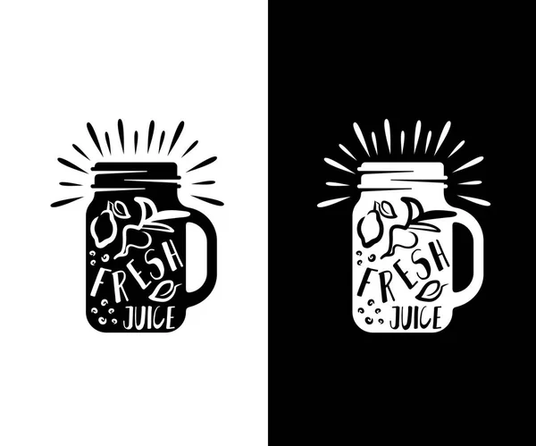 Соки Балончик Лимоном Буряком Ретро Вінтаж Дизайн Логотипу Їжа Напої — стоковий вектор