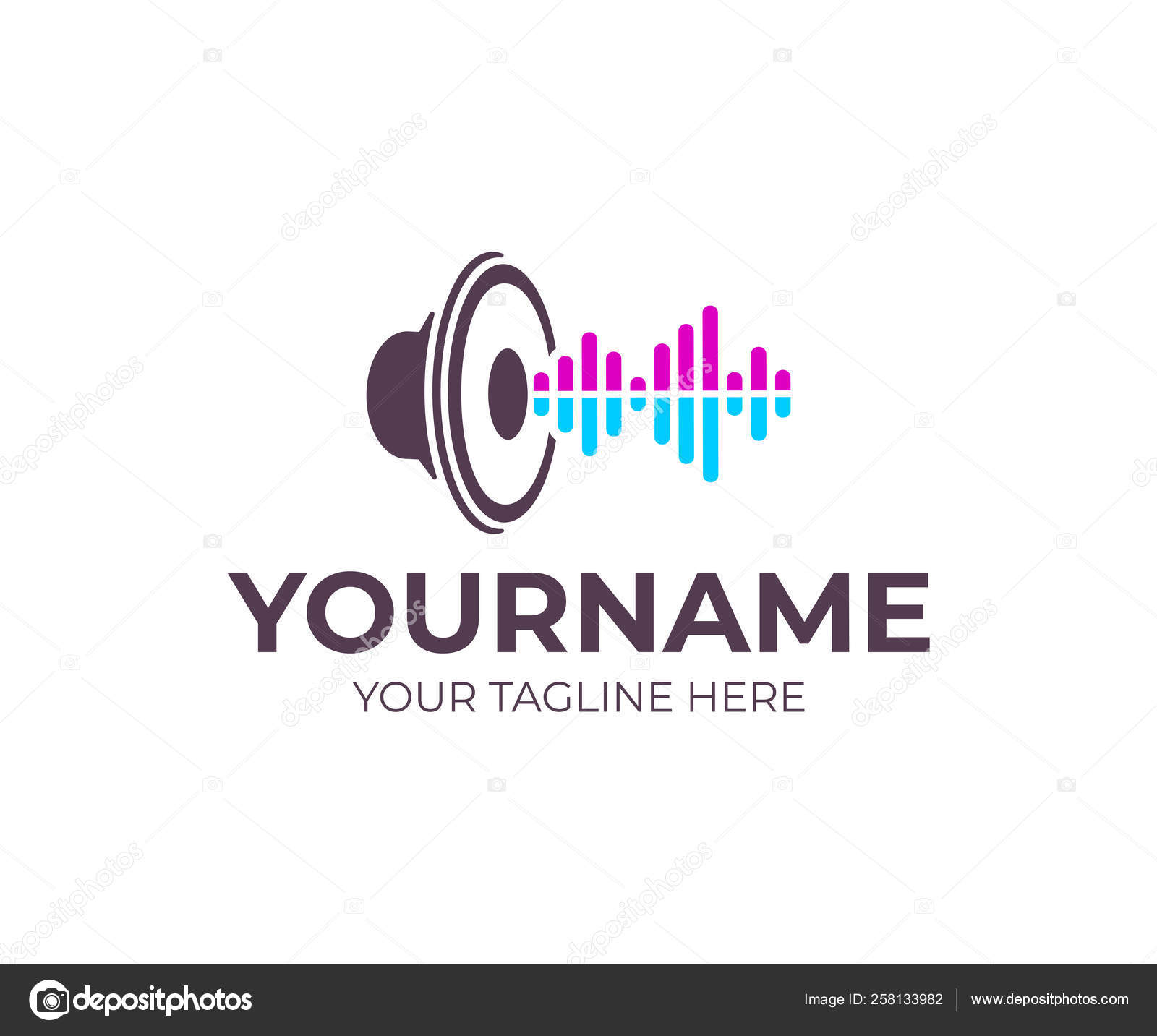 Speaker And Cable Logo Vector Stock Vector Adobe Stock ...