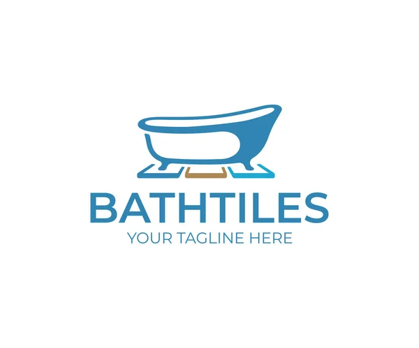Projeto Logotipo Telhas Banheiro Banheira Piso Azulejos Design Vetor Logotipo — Vetor de Stock