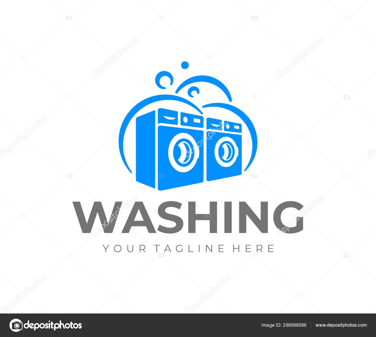 Commercial Laundry Logo Design Washing Machine Vector Design Laundromat