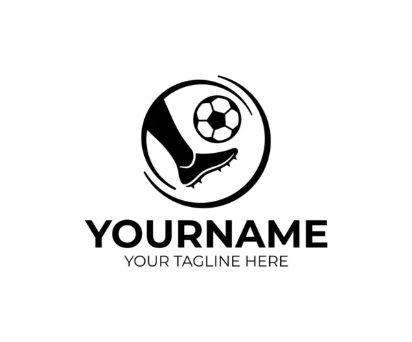 Top Ile Futbolcu Futbol Oyuncusu Top Logo Tasarımı Başladı Futbol — Stok Vektör