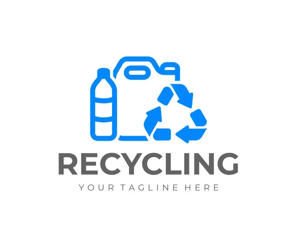 Conception Logo Recyclage Plastique Recycler Les Bouteilles Plastique Conception Vectorielle — Image vectorielle