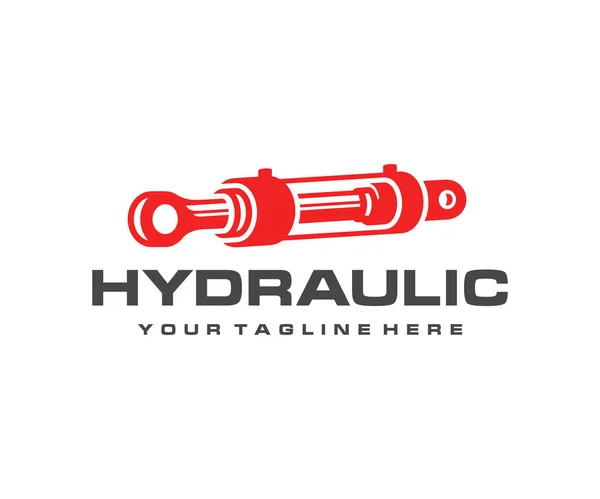 Conception Logo Cylindre Hydraulique Conception Vecteur Amortisseur Hydraulique Logotype Cylindre — Image vectorielle