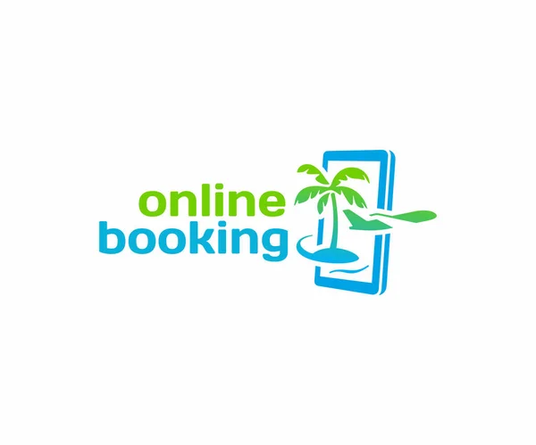 Design Del Logo Della Prenotazione Viaggi Online Progettazione Del Vettore — Vettoriale Stock