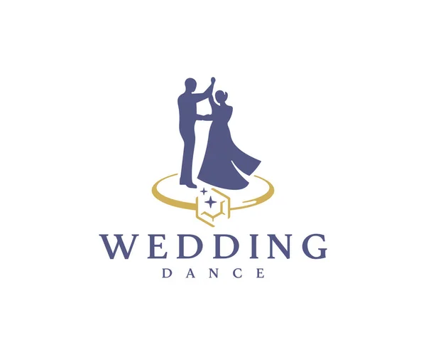 Wedding Dance Logo Ontwerp Bruids Partij Vector Ontwerp Bruid Bruidegom — Stockvector