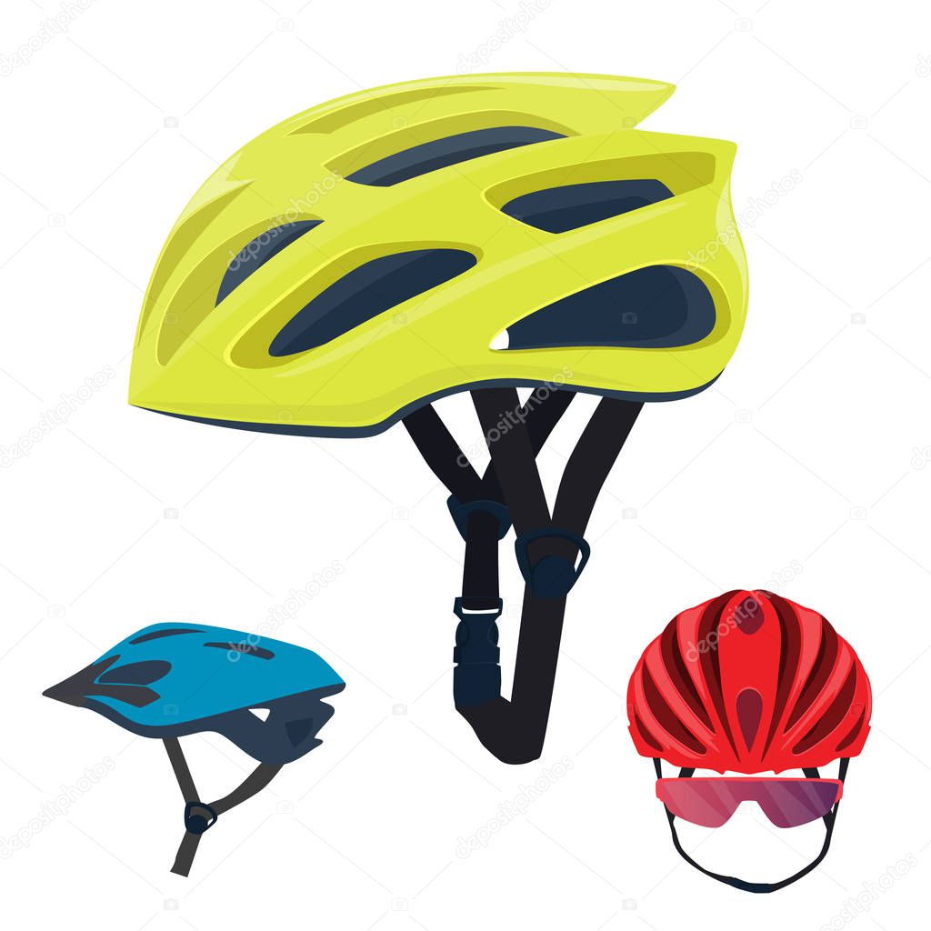 Colorful bicycle helmet isolated