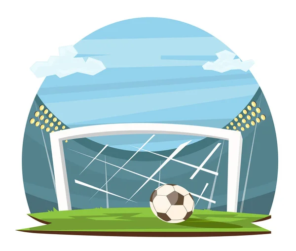 Concepto Campo Fútbol Dibujos Animados — Vector de stock