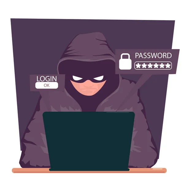Hakerów Kradzież Danych Osobowych — Wektor stockowy