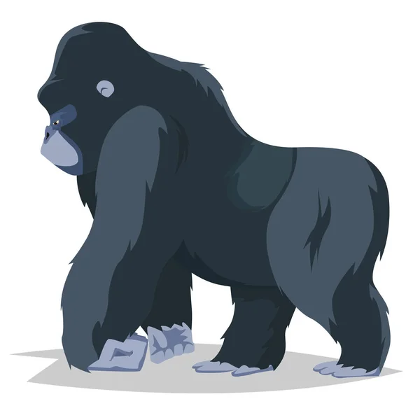 大猩猩步行侧面视图 — 图库矢量图片